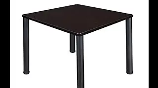 regency kee 42 inch square breakroom table mocha walnut black
