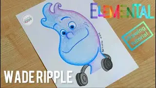 ELEMENTAL Wade Ripple drawing / Disney Pixar drawing characters / Wade Water drawing tutorial