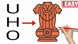 Letter turns into India Emblem Drawing || Independence day drawing || National Emblem drawing