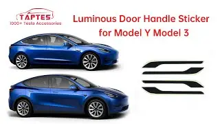 TAPTES&reg; Luminous Warning Anti-Scratch Door Handle Sticker for Tesla Model Y Model 3