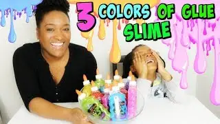 3 COLORS OF GLUE SLIME CHALLENGE , 3 couleurs pour faire un slime !FR