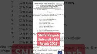 snpv raigarh results 2025 MA #snpv