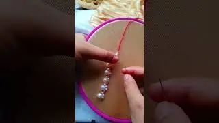 Pearl embroidery 🪡 #embroiderydesigns #handembroidery #embroiderypatterns