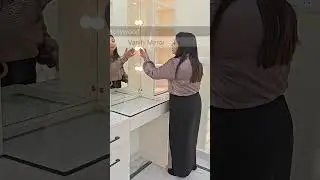 Viral Glass Top Vanity Desk | Hollywood Vanity Mirror | Dressing Unit | Creations Interior Studio