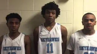 Postgame interview with CJ Miles, Charles Falden and Pinky Wiley