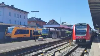 DB BR 218, DB BR 294, DB BR 612, Agilis VT 650, Oberpfalzbahn VT 1648 Z&uuml;ge in Marktredwitz NMR