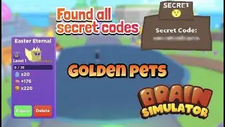 All SECRET (Hidden) codes and GOLDEN PET CRAFTING Update 10 in Brain Simulator  || Roblox