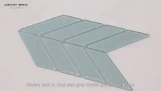 2016 New Design, Glossy Crystal Glass Chevron Mosaic Tile, Century Mosaic Factory
