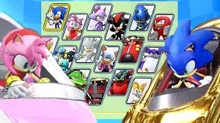 Team Sonic Racing All Characters Unlocked and Sonic Legendary Golden Kart