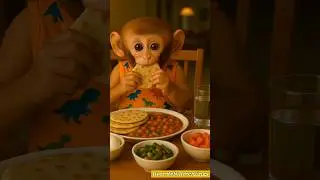 Baby monkey eating dinner..😋😍#shorts #trending #viral #cute #animals #funny #babymonkey #foryou