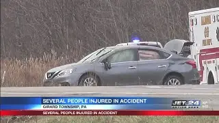 Rollover accident on I-90 near Girard Township sends five patients to the hospital