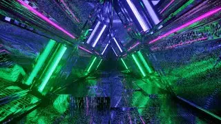 4K Screensaver &ndash; Neon Triangle Tunnel with Reflective Texture (No Audio)