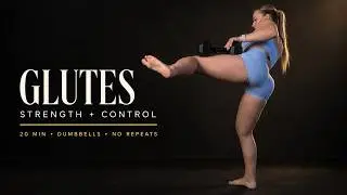 20 Min Glute Workout at Home | Dumbbells | 40/20 No Repeats