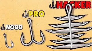 NOOB vs PRO vs HACKER in Fish and Hooks Merge - MAX LEVELS