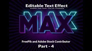 Max Text Effect in Adobe Illustrator | Light effect Text | FreePik and Adobe Stock Success| Part - 4