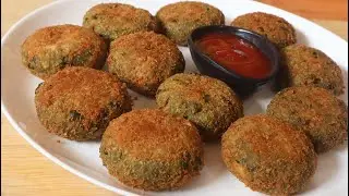 Palak Cutlet - पालक की टिक्‍की - Palak Tikki Recipe - Spinach Potato Cutlet - Spinach Cutlet Recipe