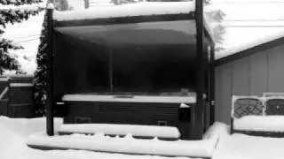 Covana automated hot tub enclosure, gazebo, cover in action in the snow