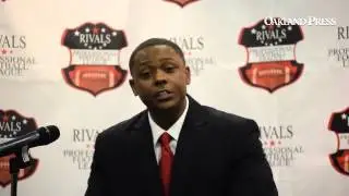 .@Rivals2014 CEO Quentin Hines speaks at Wednesday press conference on football league's 2015 plans.