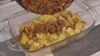 Я добавила говяжий фарш в картофель!! Посмотрите, как вкусно получилось!
