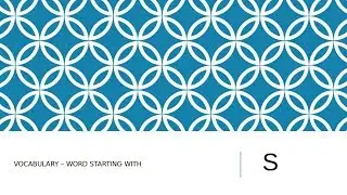 Vocabulary: Target GRE : Words Starting with S