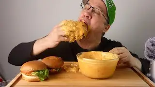 ASMR • WENDY’S CHICKEN SANDWICH DIPPED IN CHEESE  • MUKBANG • FEAST| SEANUSCA FOOD