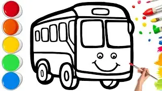 🚌 Как нарисовать разноцветный автобус | Простой пошаговый урок