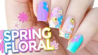 Pastel Spring Floral Confetti Nail Art + Encapsulated Glitter WITHOUT Gel