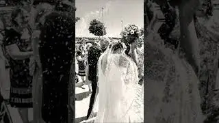 Bride&rsquo;s favorite way to wear a lace Mantilla veil