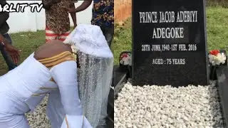 Ooni Of Ife Third Wife, Princess Ashley Honors Her Father Grave Did Her Wedding Where He Was Buried