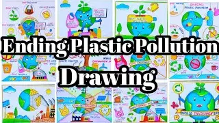 Ending Plastic Pollution Globally Drawing|Environment Day Drawing|Beat Plastic Pollution Drawing
