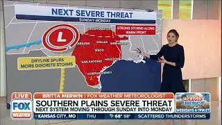 Next System Of Severe Storms Moves Into Southern Plains Sunday Into Monday