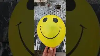 Smiley Balloon POPPED! Plain Balloon SURVIVED?! Drop Test 🎈💥
