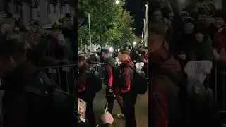 LITWA-POLSKA || POLSKA REPREZENTACJA OPUSZCZA HOTEL W DRODZE NA STADION W KOWNIE