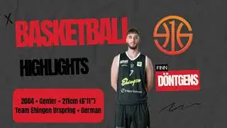Finn D&ouml;ntgens, 24/25 Highlights, 211cm, Center, German passport, Ehingen, Pro B Germany