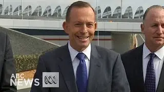 Tony Abbott laughs off heckle during press conference (2015) | ABC News