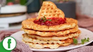 Swedish waffles with sparkling water, eggs and milk