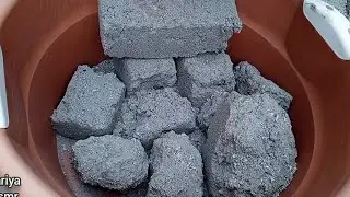 Crunchy Dusty gritty cement bars crumble dry and water 💦💦💦 paste play Asmr 