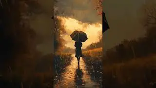 Painting Emotions | A Walk Through the Light and Rain🖼️ #art #painting #trending #shorts #viral #fyp