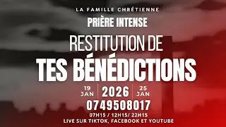 🔴PRIERE INTENSE / TH&Egrave;ME :  2026 ANNEE DE TEMOGNAGE/ MERCREDI LE 21/01/2026 . 12H15