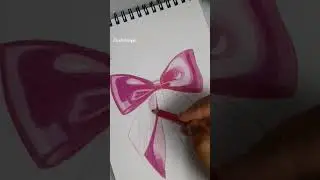 Realistic Bow drawing 🎀#shortsfeed #shorts #art #drawing #shortvideo