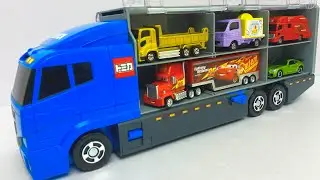 トミカ☆はたらくくるまのトミカのミニカーを開封してコンボイへ収納します！Unboxing Tomica working car minicars in the convoy!