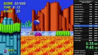 Sonic the Hedgehog 2 (MD) SpeedRun 25:50.78 (RTA), 24:56 (RTA-TB) 19:52 (IGT) (soha5795) (emulator)