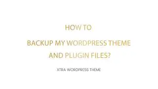 How to backup WordPress theme and plugin before update?