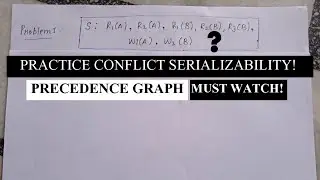 PRACTICE QUESTION ON CONGLICT SERIALIZABILITY||PRECEDENCE GRAPH METHOD||