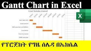 How to Make a Gantt Chart in Excel | የፕሮጀክት የግዜ ሰሌዳ በኤክሴል