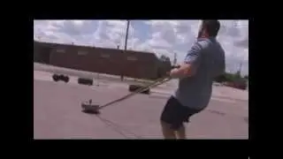 NFL Strongman Training With Andy Alleman  Reverse Sled Pull