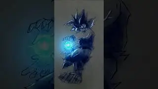 Drawing Goku Using Kamehameha [Glow Art] #goku #anime #alizasehar #glowart