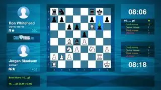 Chess Game Analysis: J&oslash;rgen Skadsem - Ron Whitehead : 1-0 (By ChessFriends.com)