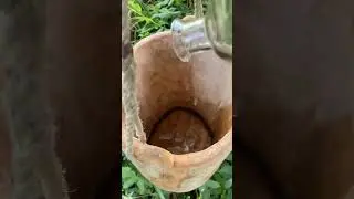 Testing carved water bucket #waterbucket #woodwork  #traditionalskills #shrink #naturalresources