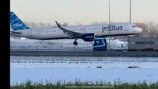 AIRBUS A321-271NX JETBLUE AIRWAYS BOSTON TO AMSTERDAM LANDING SCHIPHOL AIRPORT N4062J #aviation